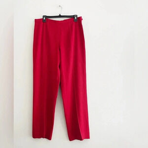Max Mara red silk trousers minimalist chic office Christmas party holiday